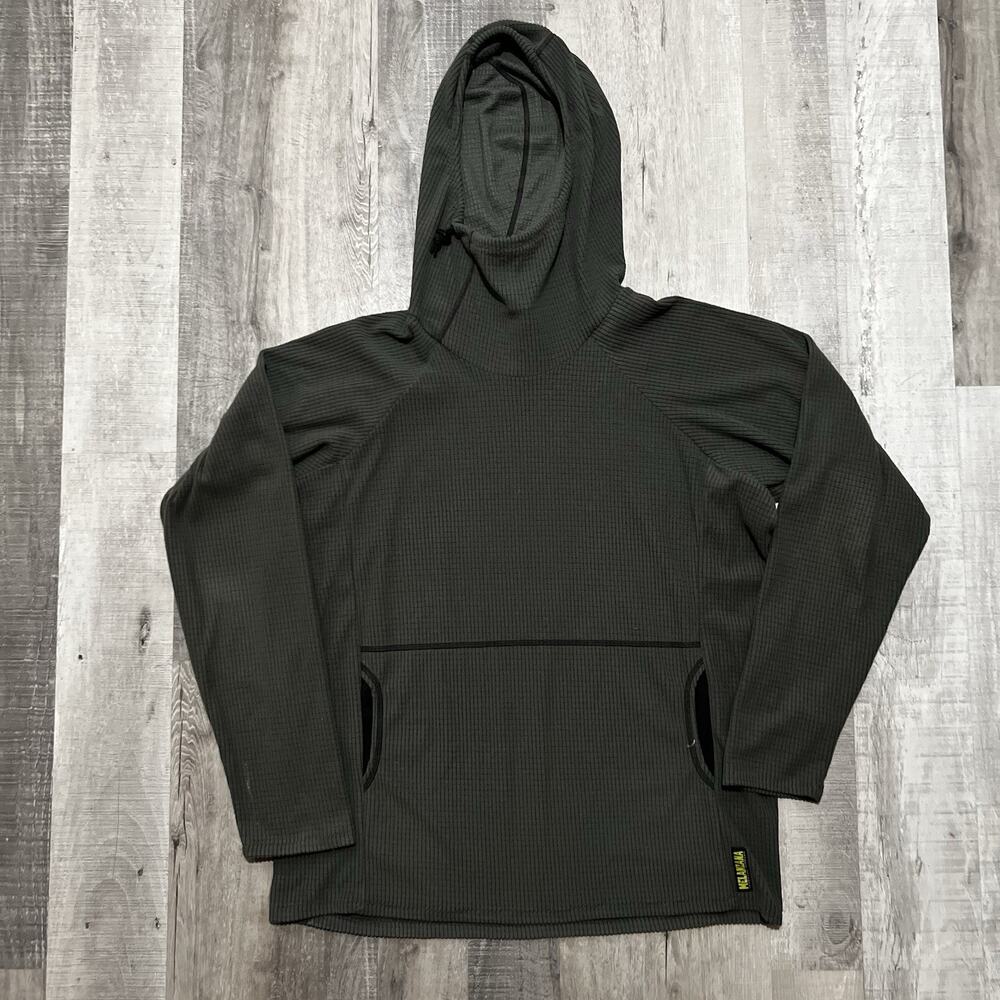 Melanzana Micro Grid Hoodie V2 Dark Charcoal Grey Pullover Outdoor Mens XL